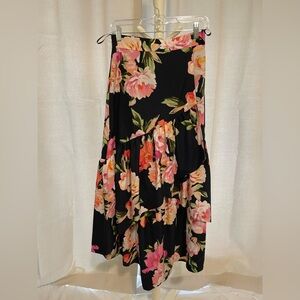 Eliza J Floral Navy blue High-low Skirt